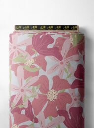 Bloom flower style with pink, green colors