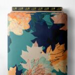 Leaf nature style with orange,blue colors