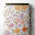 Bloom flower style with pink,green colors