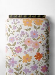 Bloom flower style with pink,green colors