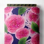 Bloom flower style with pink,green colors