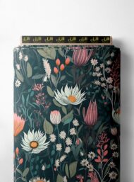 Leaf flower style with green,pink colors