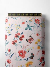 Bloom flower style with red,green colors