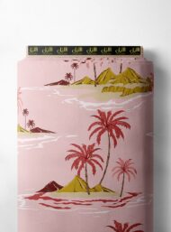 Palm nature style with pink,green colors