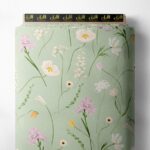 Petal flower style with green,pink colors