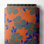 Leaf flower style with grey,blue colors