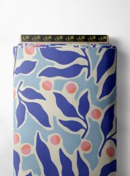 Leaf flower style with blue, pink colors