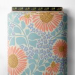 Bloom flower style with pink,blue colors