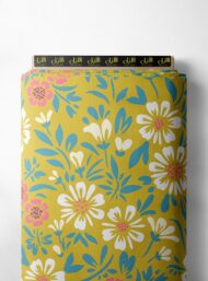 Bloom flower style with yellow,pink colors