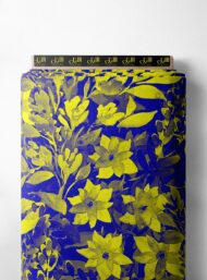 Leaf flower style with yellow, blue colors