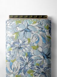 Bloom flower style with blue,green colors