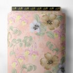 Bloom flower style with pink,green colors