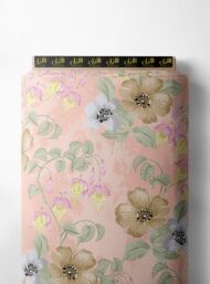 Bloom flower style with pink,green colors