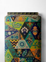 Flower mixed style with green,blue colors