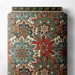 Bloom flower style with brown,red colors