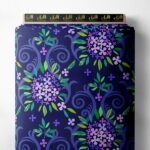 Bloom flower style with purple,green colors