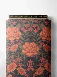 Bloom flower style with orange,green colors