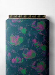 Bloom flower style with green,pink colors