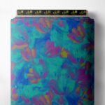 Bloom flower style with green,blue colors