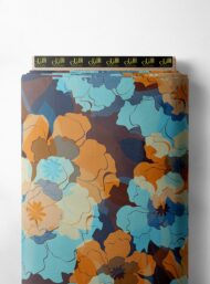 Bloom flower style with blue,orange colors