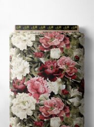 Peony flower style with pink,white colors