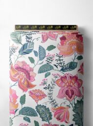 Leaf flower style with pink,green colors