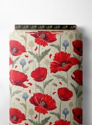 Bloom flower style with red,green colors