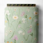 Petal flower style with green,white colors