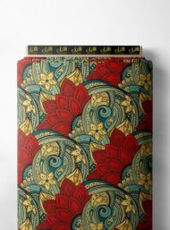 Petal flower style with red,green colors