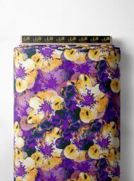 Bloom flower style with yellow,purple colors