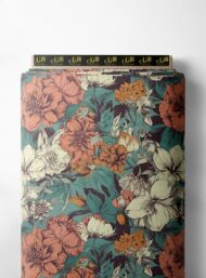 Bloom flower style with red,green colors