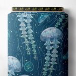 Jellyfish ocean and sky style with blue,white colors