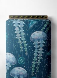 Jellyfish ocean and sky style with blue,white colors