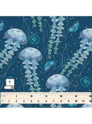 Jellyfish ocean and sky style with blue,white colors - Image 5