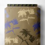 Bloom flower style with brown,blue colors