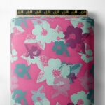 Bloom flower style with pink,green colors