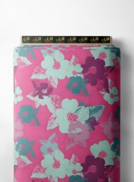 Bloom flower style with pink,green colors