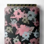 Bloom flower style with pink,grey colors