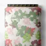 Leaf flower style with pink,green colors