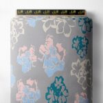 Bloom flower style with grey,blue colors