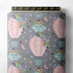 Hot air balloon flower style with pink,blue colors