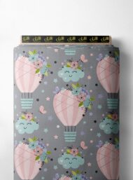 Hot air balloon flower style with pink,blue colors