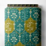 Leaf flower style with green,blue colors