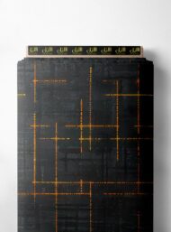 Line geometric style with black, orange colors