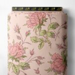 Bloom flower style with pink,green colors