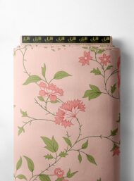 Leaf flower style with green,pink colors