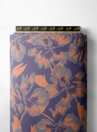 Bloom flower style with purple,orange colors