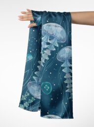 Jellyfish ocean and sky style with blue,white colors - Image 3