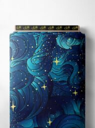 Wave ocean and sky style with blue colors