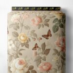 Rose flower style with pink,green colors